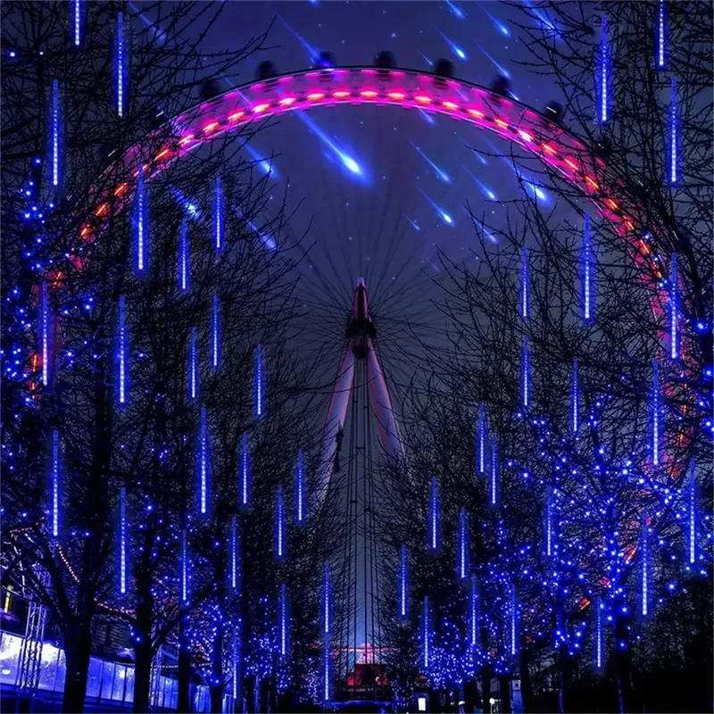 Description Picture 3 of item32/24/16Tube 30/50cm LED Meteor Shower Fairy String Lights Festoon Street Garland New Year Christmas Decoration for Home Outdoor