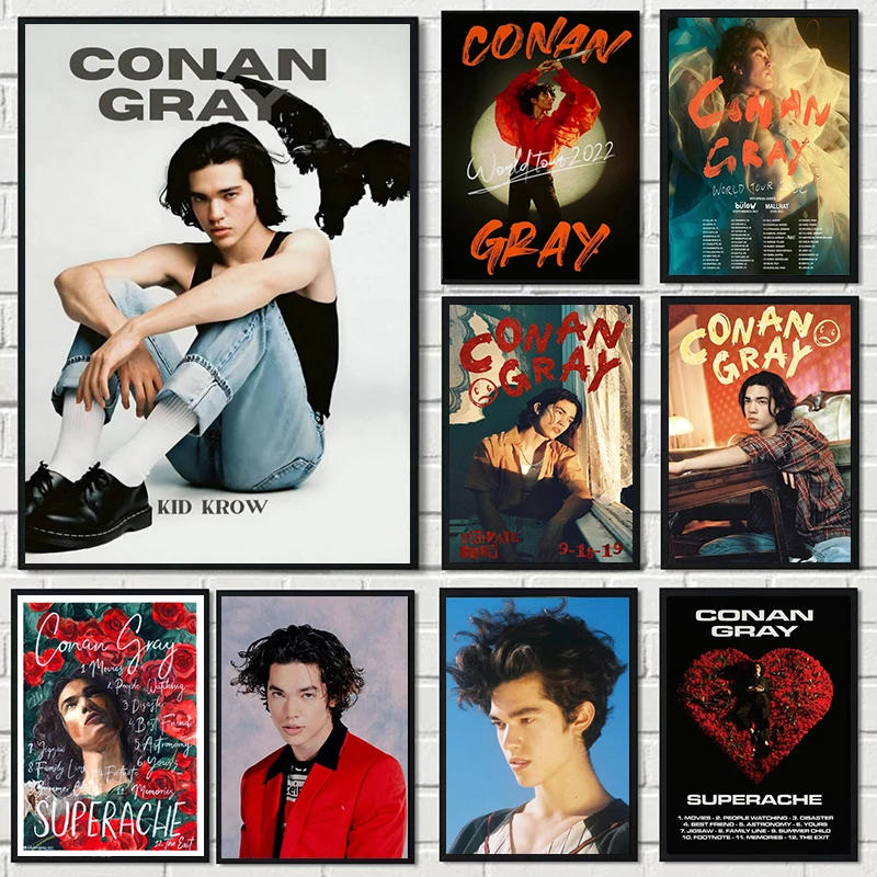 Description Picture 4 of itemPop Singer Conan Grays 2022 World Tour Poster Music Album Canvas Painting Wall Art Pictures Home Room Decor Fans Gift