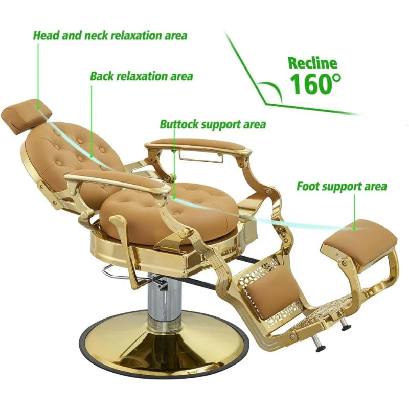 Description Picture 6 of itemBarber Chair, Vintage Salon Design, Heavy Duty 700 Lb, Multi-Function Hydraulic, for Barbershops, Height Adjustable, Salon Chair
