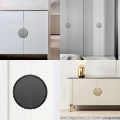 American Hidden Cabinet Handles Black Gold Aluminum Alloy Kitchen Cupboard Pulls Drawer Knob Door Furniture Handle Hardware