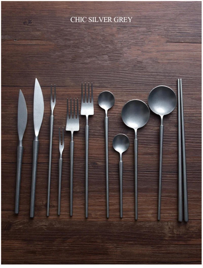 Description Picture 3 of item304 Stainless Steel Scandinavian Ins Tree Pattern Knife Fork And Spoon Three-piece Household Western Tableware Set