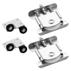 Scroll Wheel Bearings Pulleys Latch 840X780X200CM Steel Sliding Wardrobe Door Parts