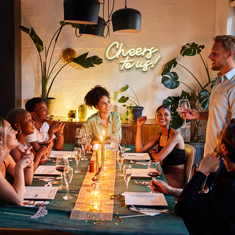 Description Picture 6 of itemCheers To Us Neon Led Sign Art Letter Lights Acrylic Dimmable Room Decoration Bar Beer Home Birthday Party Club Wall Decor Lamp