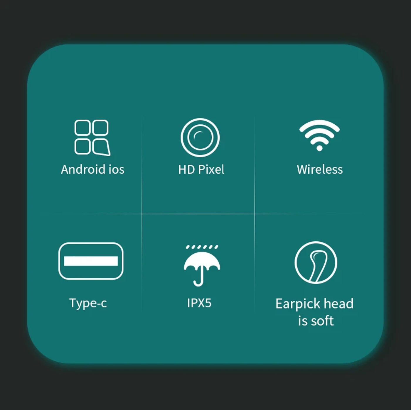 Description Picture 3 of itemWireless Visual Ear Wax Removal Safe Endoscope Earpick with Camera 1080P Luminous Otoscope Ear Cleaning Tools