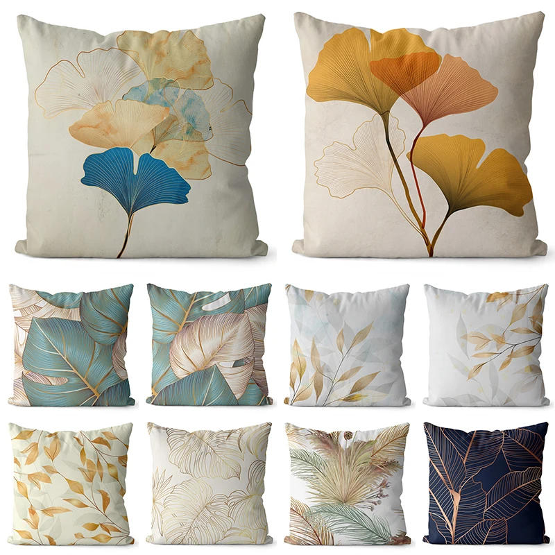 Description Picture 3 of itemLeaves Pattern Cushion Covers for Sofa Living Room Chair Waist Pillow Case Home Decoration Nordic Modern Pillow Covers