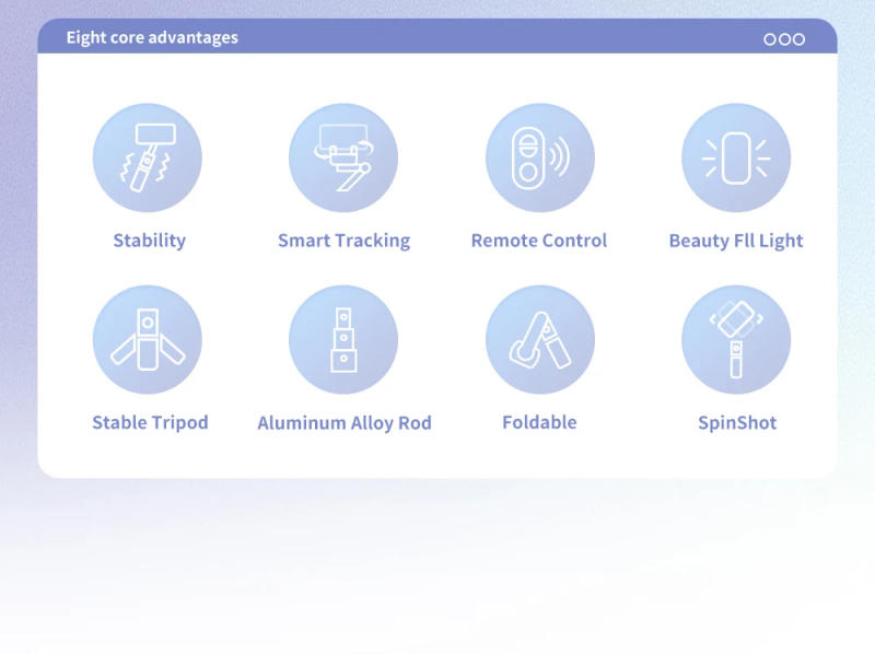 Description Picture 3 of item360 Rotation Desktop Gimbal Handheld Stabilizer for Mobile Phone Shooting, Gimbal Selfie Stick Face Follow Stand Monopod Tripod