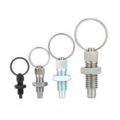 Factory Supply M6 M8 M10 M12 M16  Fine Threads Stainless Steel Body Spring Loaded Pull Ring Indexing Plunger With Nuts