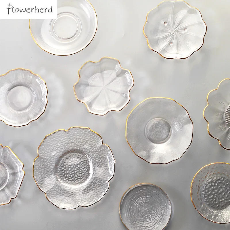 Description Picture 3 of itemNew Gongfu Tea Tray Round Insulated Glass Tea Mat Saucer Teaware Creative Kung Fu Tea Set Cup Holder Phnom Penh Saucer