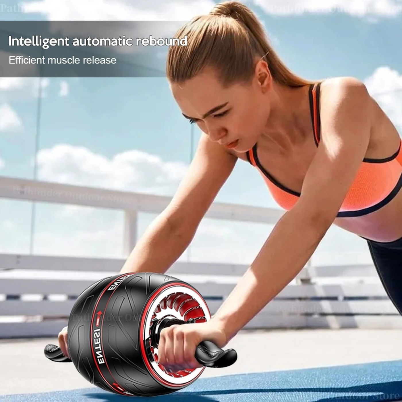 Description Picture 3 of itemHealthy Upgraded Ab Roller Wheel Quiet Difficult Abdominal Core Strength Training Home Gym Fiess Equipmen Fitness Body Building