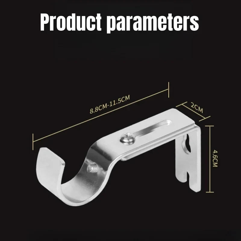 Description Picture 5 of itemMetal Adjustable Roman Rod Bracket Long and Short Direction Retractable Heavy-duty Curtain Rod Bracket Hook Base Accessories