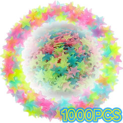 50-1000pcs Luminous Stars 3D Wall Stickers Glow In The Dark Fluorescent Adhesive Decoration for Home Baby Kids Bedroom Ceiling