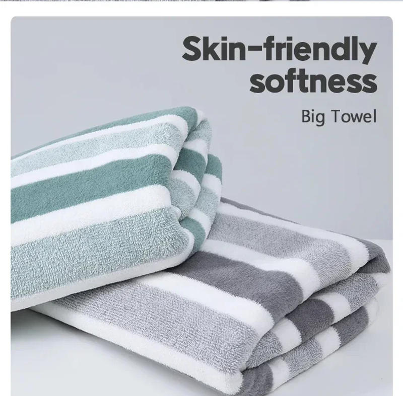 Description Picture 3 of itemQuick-Drying Striped Towel Set For Soft And Absorbent Bathroom Experience Bath Towel Or Hand Towel