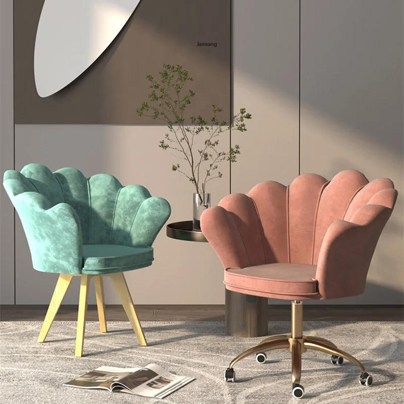 Description Picture 6 of itemDesigner Office Chairs Home Swivel Ins Computer Chair Petal Casual Girl Pink Cute Bedroom Desk Dormitory Student Office Armchair