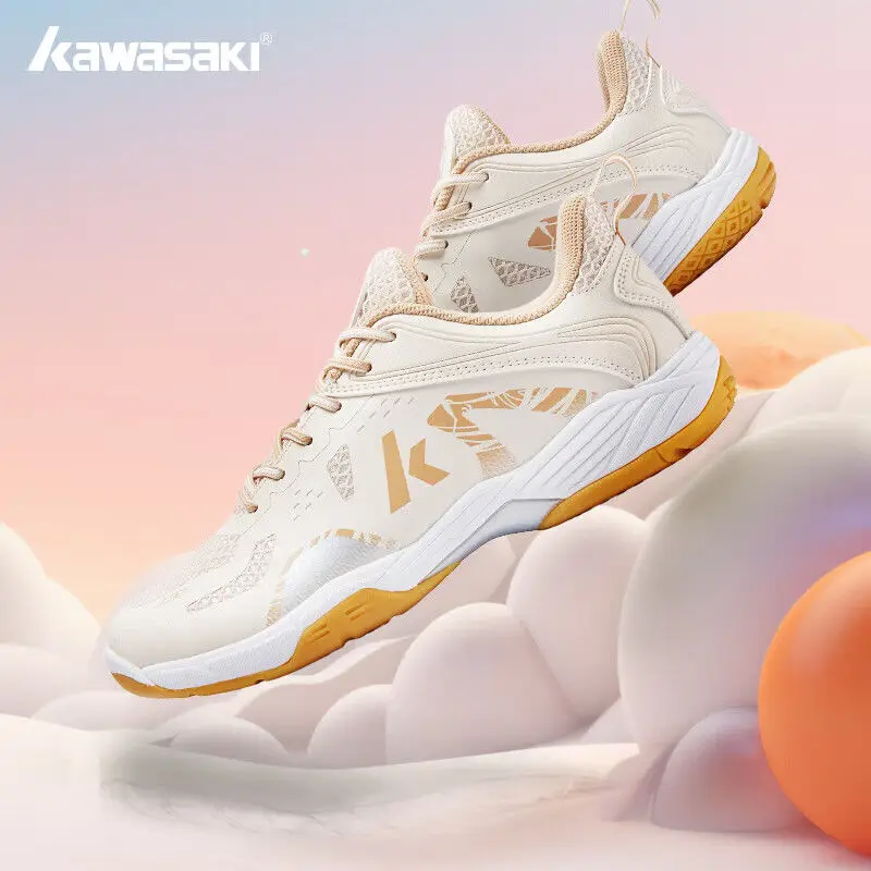 Kawasaki Badminton Shoes Ice Cream B3322 Dopamine Color Light Transparent Men and Women Wear-Resistant  Sneaker