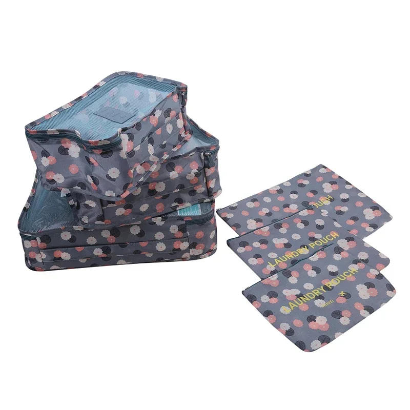 Description Picture 6 of item6pcs Travel Organizer Set Suitcase Storage Bag Portable Clothes Underwear Shoes Cubes For Travels Makeup Bags Luggage Organizers