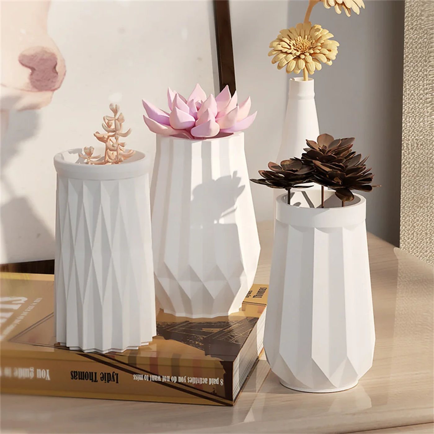 Description Picture 4 of itemFlower Pots Silicone Molds Vase Making Tool Epoxy Resin Plaster Concrete Mold    Diy Gypsum Cement Home Storage Crafts New
