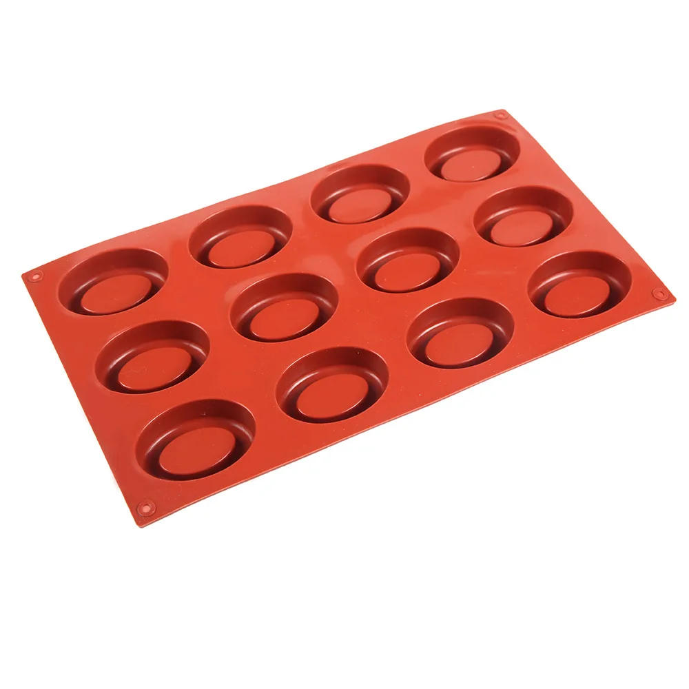 Description Picture 2 of item12 Cavity Oval Savarin Soap Mold Mould Muffin Cupcake Pan Silicone Jelly Polymer Clay Craft Art DIY Mold Kitchen Baking Tools