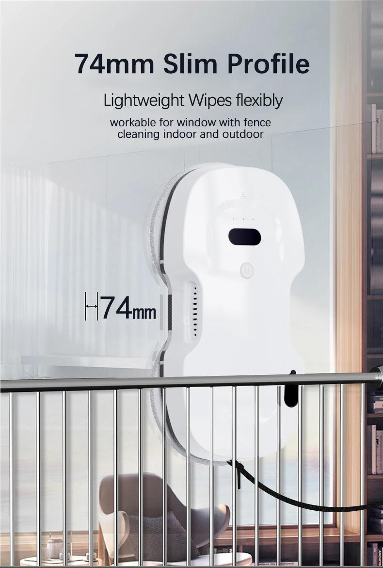 Description Picture 4 of itemNEW 5600Pa High Suction Window Cleaning Robot Electric Smart Water Spray Window Cleaner Robot Anti-falling Vacuum Cleaner