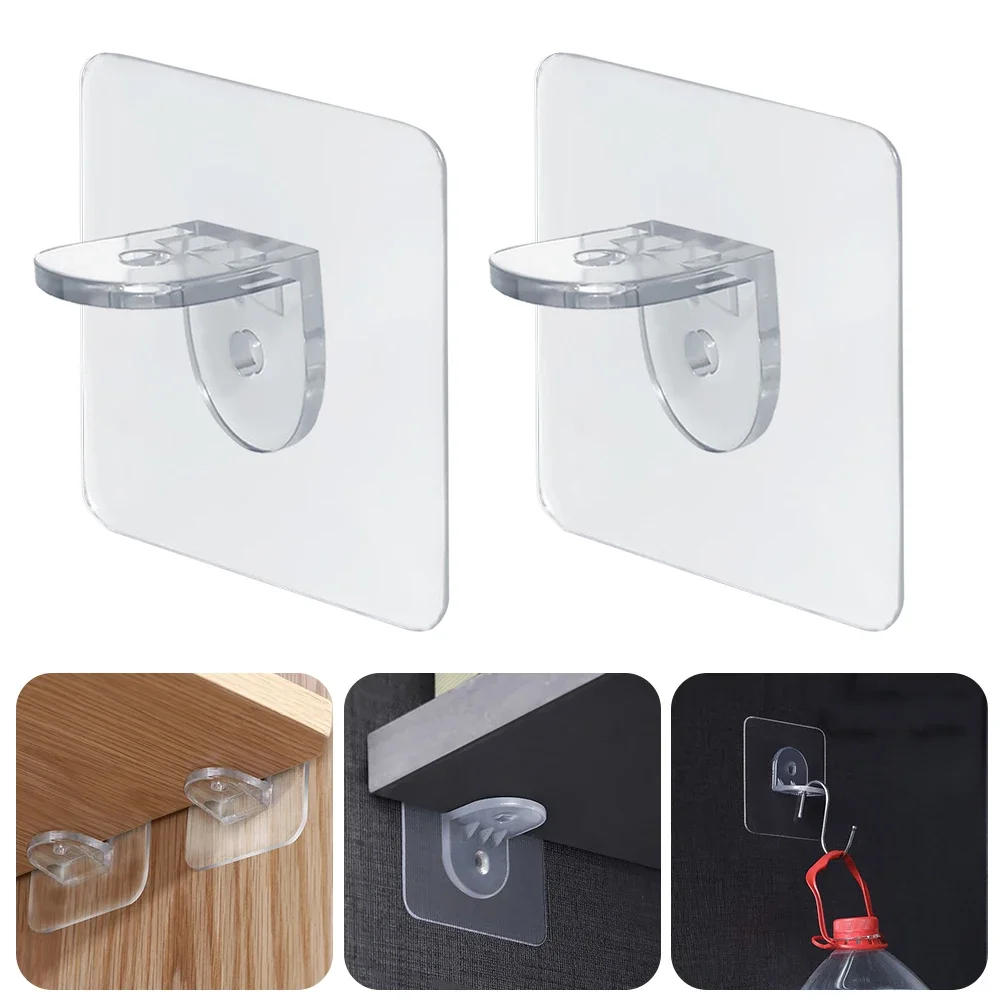 Description Picture 2 of itemSelf-Adhesive Shelf Bracket Closet Shelf Support Pegs Hooks Cabinet Shelf Support Clips Home Kitchen Wall Hanger Holders