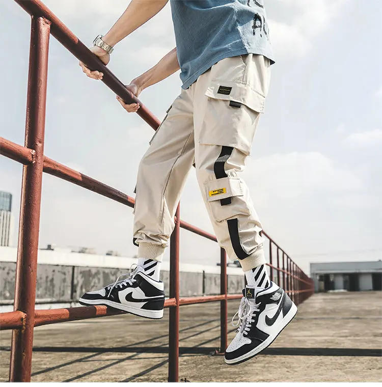 Description Picture 2 of itemTPJB New Hip Hop Joggers Cargo Pants Men Harem Pants Multi-Pocket Ribbons Man Sweatpants Streetwear Casual Mens Pants S-5XL