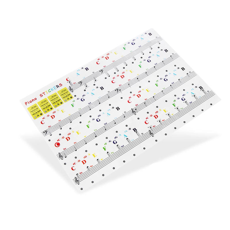 Description Picture 4 of itemTransparent Colorful Pianos Keyboards Stickers Notes 15.5x40mm For 88/61/49/37 Keys Beginners Musical Instrument DIY Decoraction