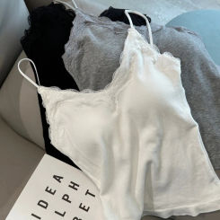 Camisole Top for Women with Elastic Bandeau for Outer Wear, Chest-wrapping Bottoming and Back-beautiful Underwear Lace Top