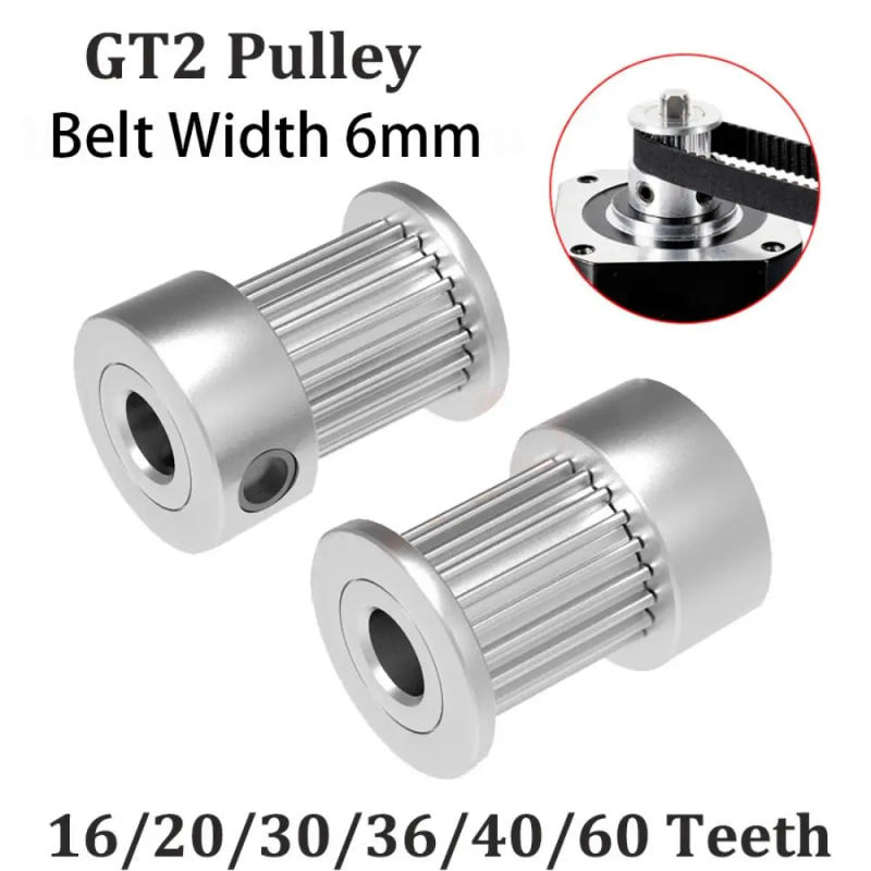 Description Picture 2 of item2GT Pulley 16 20 36 40 60 Teeth GT2 Timing Pulley Bore 5 6.35 8mm Belt Width 6mm Synchronous Wheel Gear 3D Printer Parts
