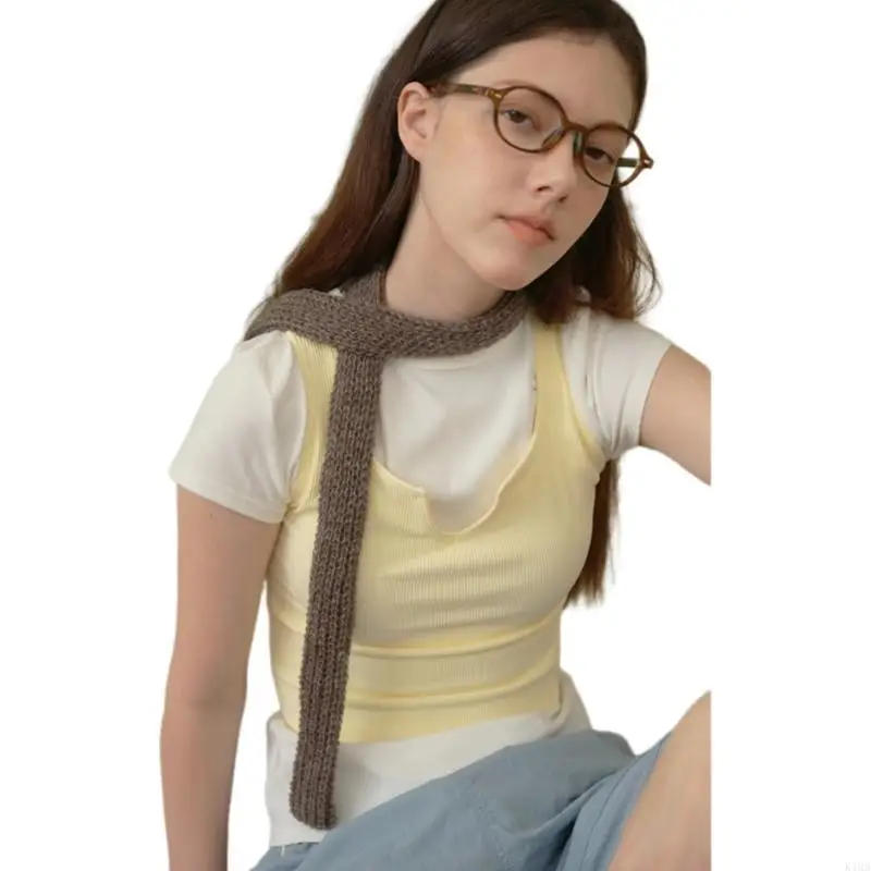 Description Picture 4 of itemK1MA Girls Posing Scarf Soft & Breathable Knitted Neck Scarf Fashionable Solid