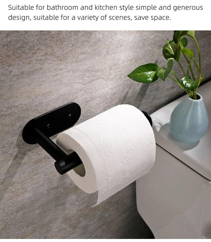 Description Picture 5 of itemBathroom Accessory Hand Towel Holder Rose Gold Paper Towel Ring Space Aluminum Bathroom Hardware Chrome Black Gold