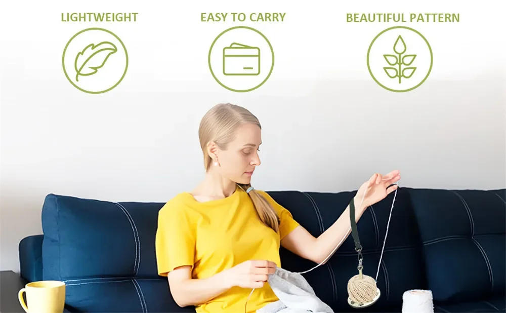 Description Picture 4 of itemYarn Holder Wooden Spinning Knitting Tools DIY Sewing Thread Spool with Wrist Strap Wool Ball Winder Rochet Accessories Stand