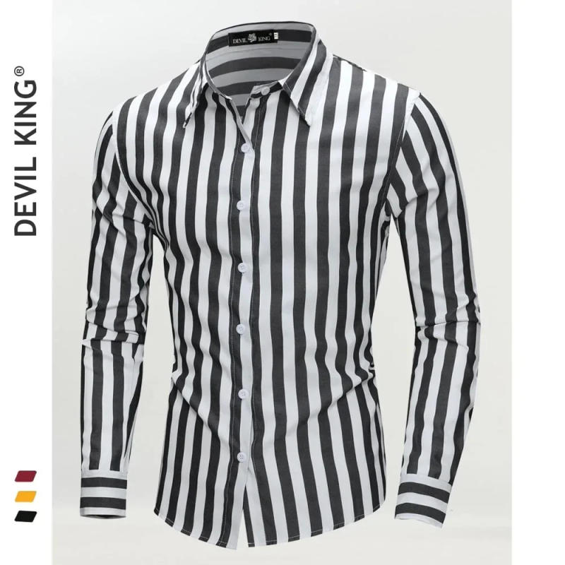 Description Picture 3 of itemMen's Plaid stripe Cotton Dress Shirts Male High Quality Long Sleeve Slim Fit Business Casual Shirt Plus Size S-2XL