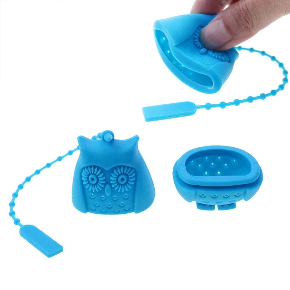Description Picture 5 of item1Pc 15g Creative Cute Owl Strainer Tea Bags Food Grade Silicone Loose-Leaf  Infuser Filter Diffuser Fun Cartoon Accessories