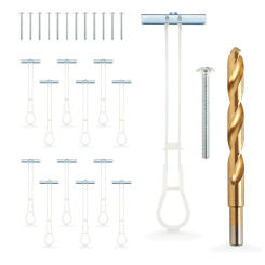 1/4In-20 Quick Duty Toggle Anchors With Bolts - Hollow Wall Anchors With Steel Wings,Adjustable Up To 2 1/2In Thick Wall