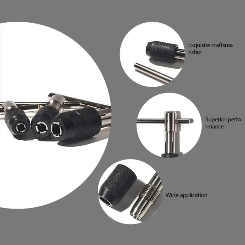 Description Picture 5 of item3-6mm T-shaped Tap Wrench 5pc Hand Tap M3-M8 Tapping Screwdriver Wrench Thread Tapping Hand Tool Set