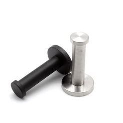 1Pcs with Screws Single Clothes Hook Stainless Steel Bathroom Hardware Accessories Hat Towel Rack Cylindrical Silver Black
