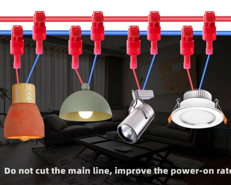 Description Picture 2 of item50 PCS,T-Shaped Crimp Terminal Blocks,Electrical Connector Connection Clamps,Quick-Free Stripping Plugs,Cable Connector Plug