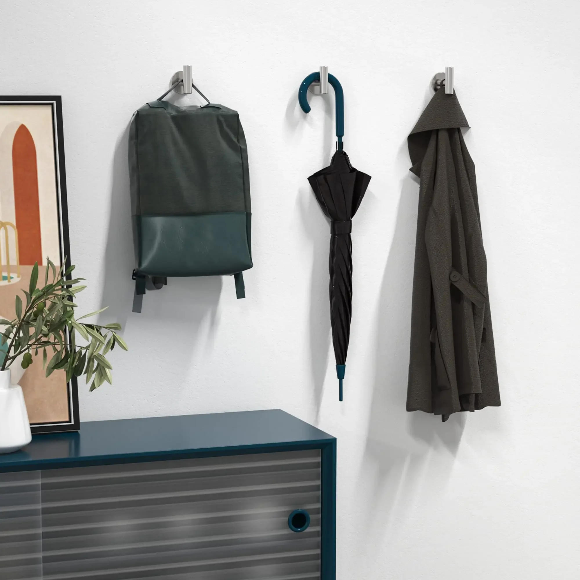 Description Picture 6 of item2PCS Adhesive Wall Hook Stainless Steel Robe Sticker Hooks Towel Coat Key Pants Hangers Bathroom Kitchen Storage Accessories