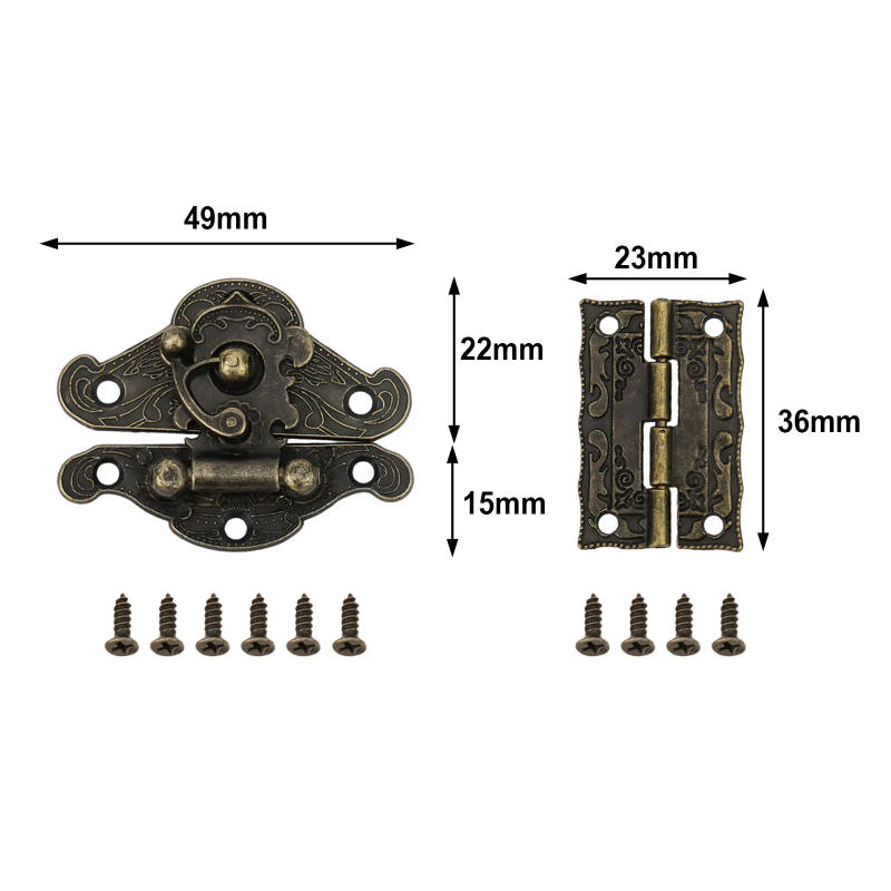 Description Picture 6 of itemHigh Quality Home Office Shop Locking Hasps Hinges Cabinet Hinge Easy To Install Hardware Vintage Design