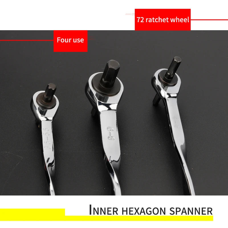 Description Picture 3 of item4-in-1 Quick Ratchet Hex Wrench Set - Hexagonal Spanner with 4 Head Sizes (2-4-2.5-4.5, 3-5-3.5-5.5, 4-5-6-8, 10-12-14-17)