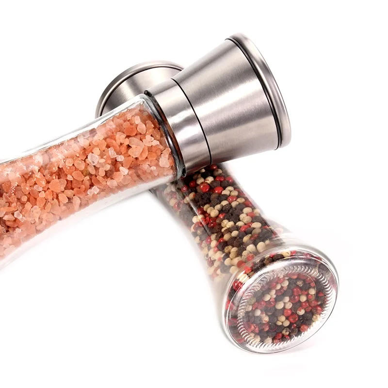 Description Picture 5 of itemLeeseph 18/8 Brushed Stainless Steel Pepper Mill and Salt Mill, 6 Oz Glass Tall Body, 5 Grade Adjustable Ceramic Rotor