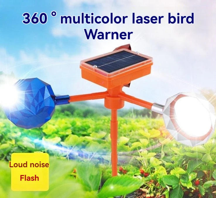 Description Picture 3 of itemSolar Bird Repeller Solar Energy Waterproof Bird Repelling Device 360° Rotating Reflector Farm Orchard Bird Scaring Device