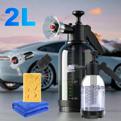 2L Hand Pump Foam Sprayer with 2 Types of Nozzle Car Wash Spray Bottle High Pressure Car Wash Spray Bottle Car Window Cleaning