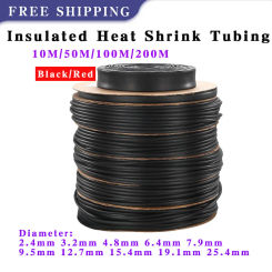 10/50/100/200 Meter Heat Shrink Tube 3:1 With Glue Tubing Wall Heat Shrink Wire Cable Wire Sleeving Tubing Dia 2.4-25.4mm