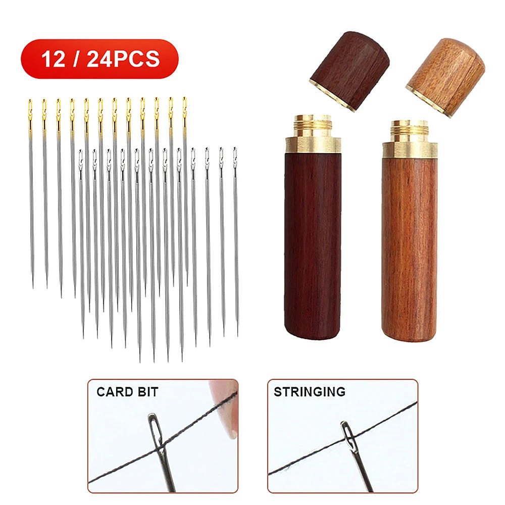 Description Picture 6 of item12/24PCS Blind Sewing Needles Elderly Big Hole Stainless Steel Needle for Sewing Household DIY Jewerly Beading Threading Needles