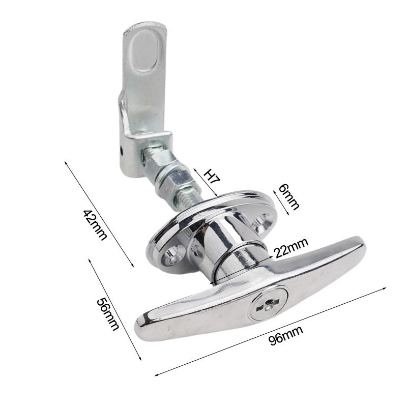 Description Picture 2 of item1pcs Garage Lock Door Handle With Keys Zinc Alloy Combination Door Lock Hardware Lock Mechanisms T Handle For Truck Garage Door