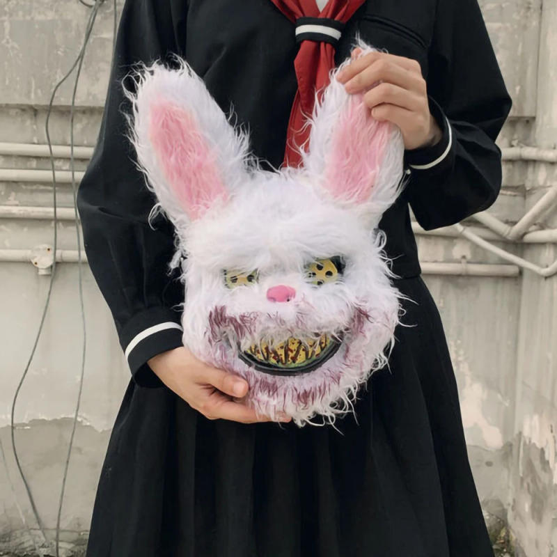 Description Picture 4 of itemHorror Bloody Rabbit Bear Mask Halloween LED Luminous Animal Simulation Fur Mask Cosplay Masquerade Party Costume Decoration