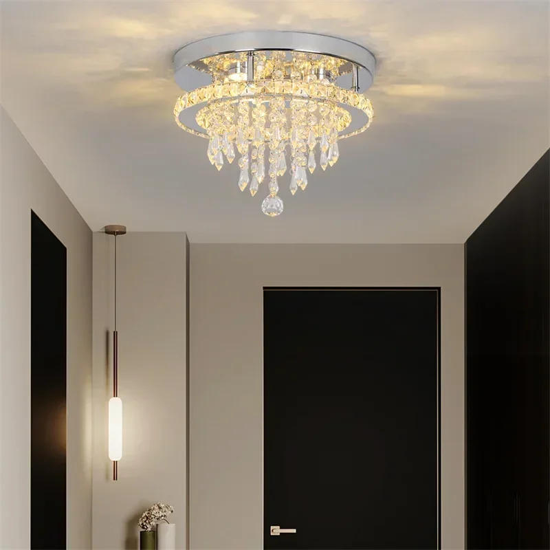 Description Picture 5 of itemCross Border Modern Minimalist Circular Crystal Chandelier Living Room Restaurant Corridor High-end Home Decor Lighting Fixtures