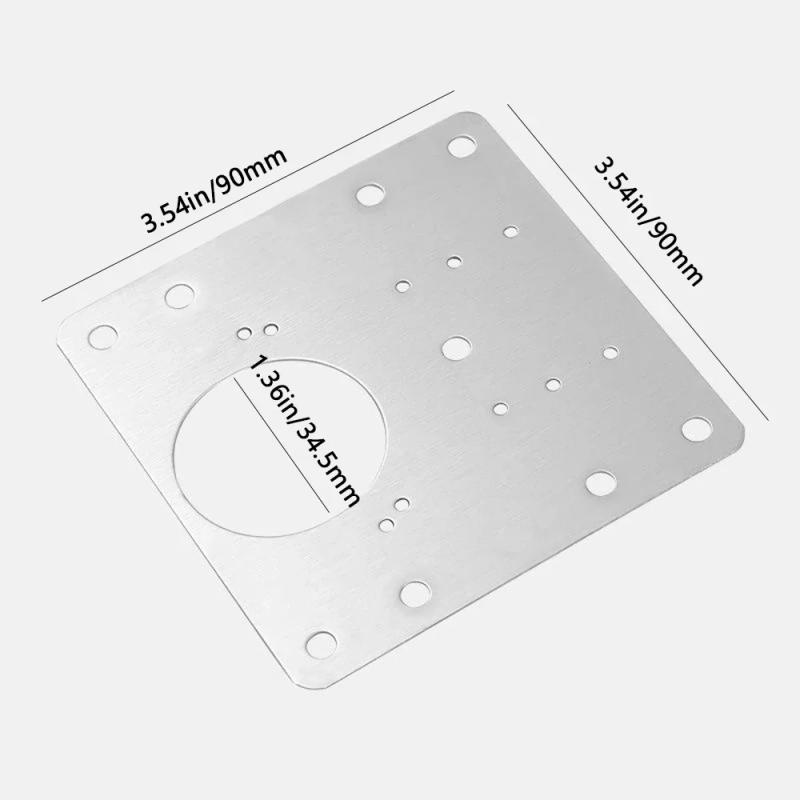 Description Picture 5 of item8pcs cabinet hinge stainless steel flat fixed bracket with screws, perforated hinge repair bracket wooden furniture
