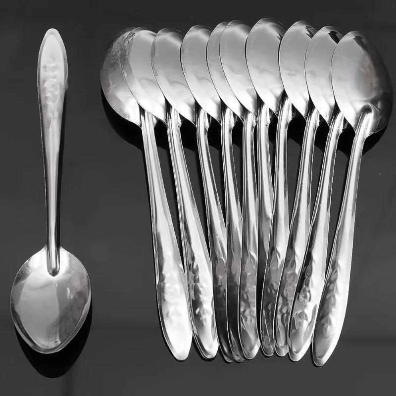 Description Picture 3 of item20/5pcs Stainless Steel Spoon Silver Teaspoon for Milk Coffee Ice Cream Dessert Scoops Kitchen Soup Spoons Tableware Utensils