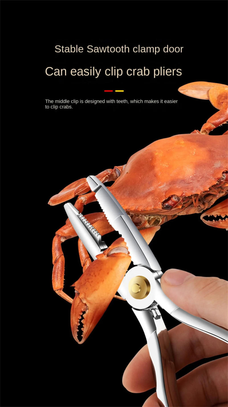 Description Picture 5 of itemPicking Crab Meat Is Easy Seafood Tool Set Crab Crackers Picks Spoons Set Stainless Steel Pliers Lobster Clamp Pliers Clip Pick